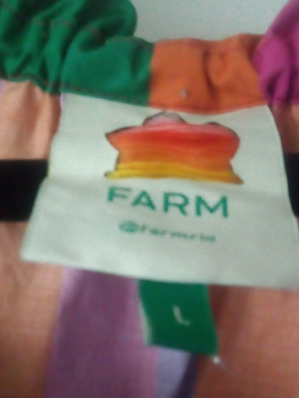 FARM RIO RAINBOW STRIPES Boho Dress with Puff Sleeves - Picture 2 of 2
